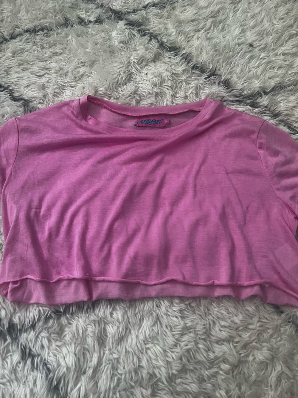 Edikted Pink Cropped Tee